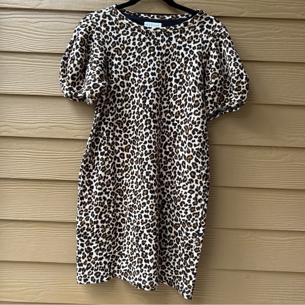 Velvet Jolene Leopard Puff-Sleeved Mini Dress Size Small - Picture 5 of 9
